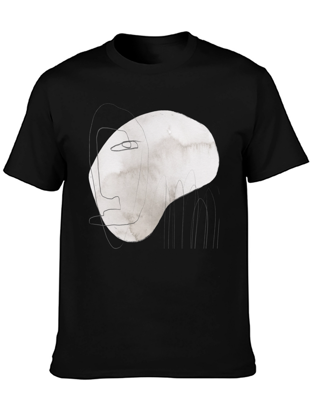 Abstract Face Graphic Tee - Modern Art T-Shirt