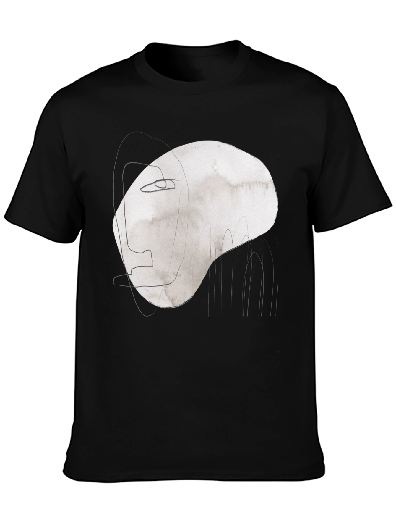 Abstract Face Graphic Tee - Modern Art T-Shirt