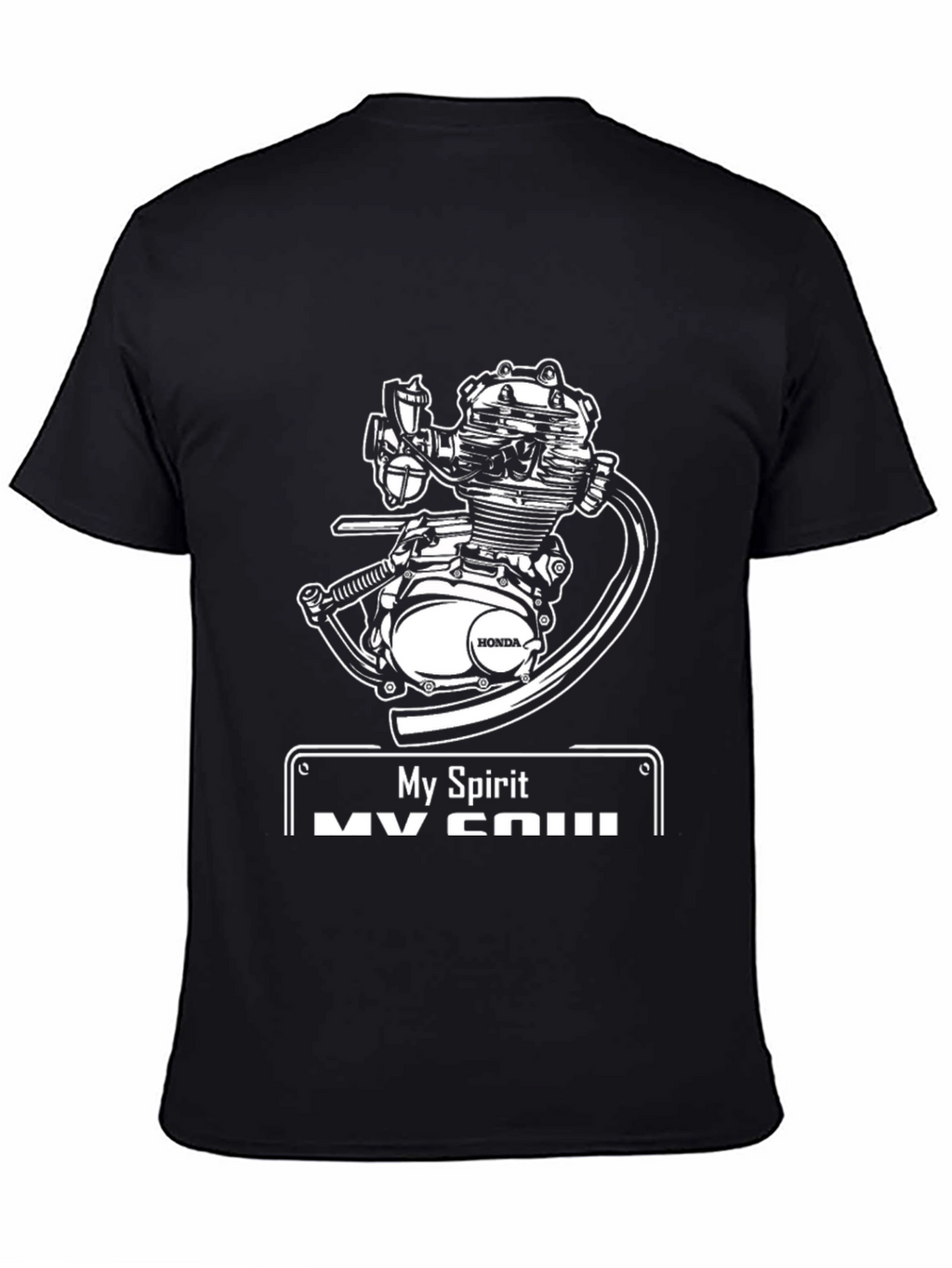 My Spirit Honda Engine Black T-Shirt