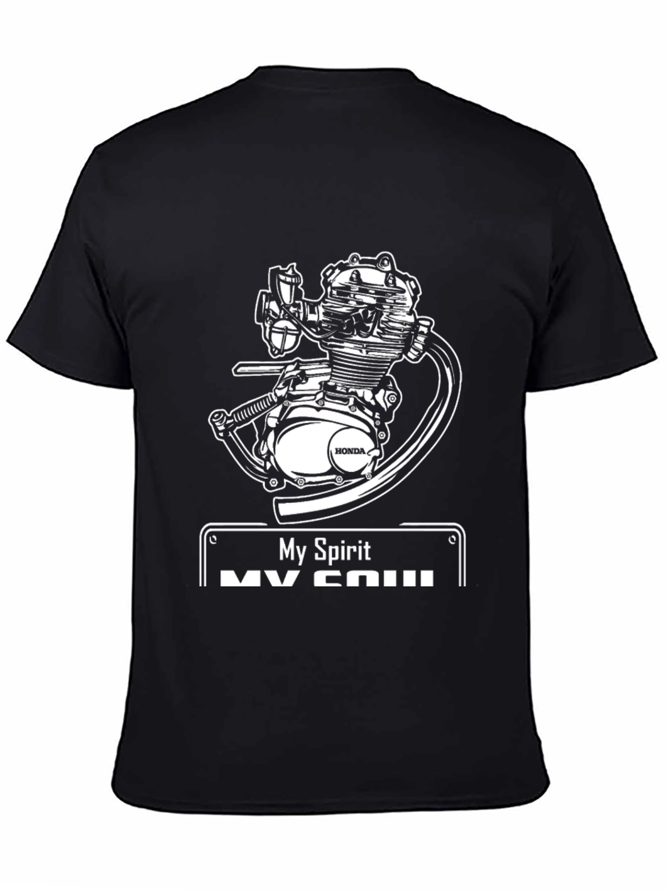 My Spirit Honda Engine Black T-Shirt