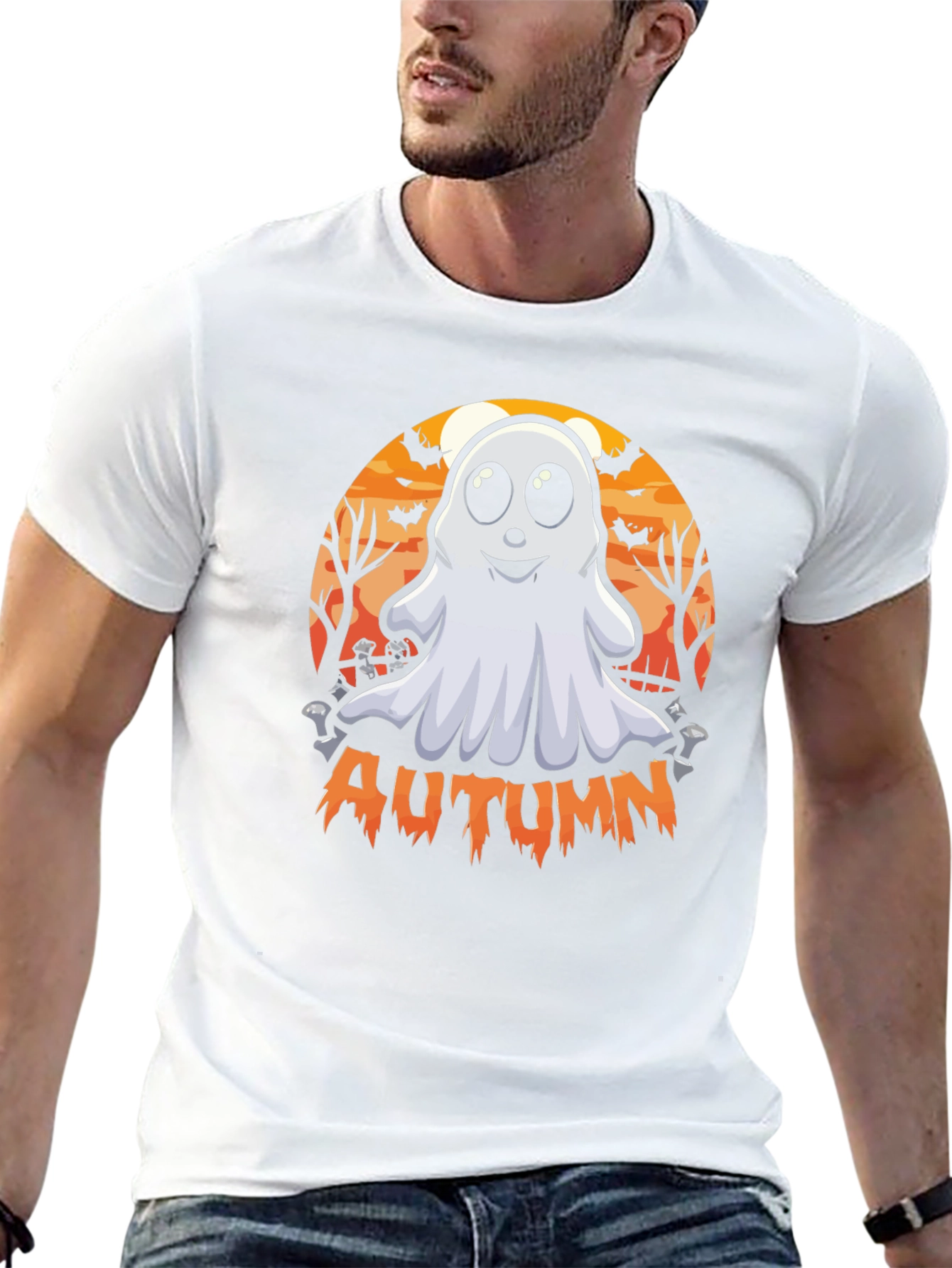 Autumn Ghost Graphic Tee - Halloween