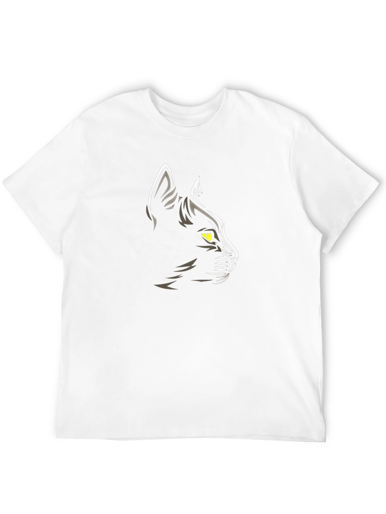 Cool Black Cat Graphic Print Mens T-Shirt