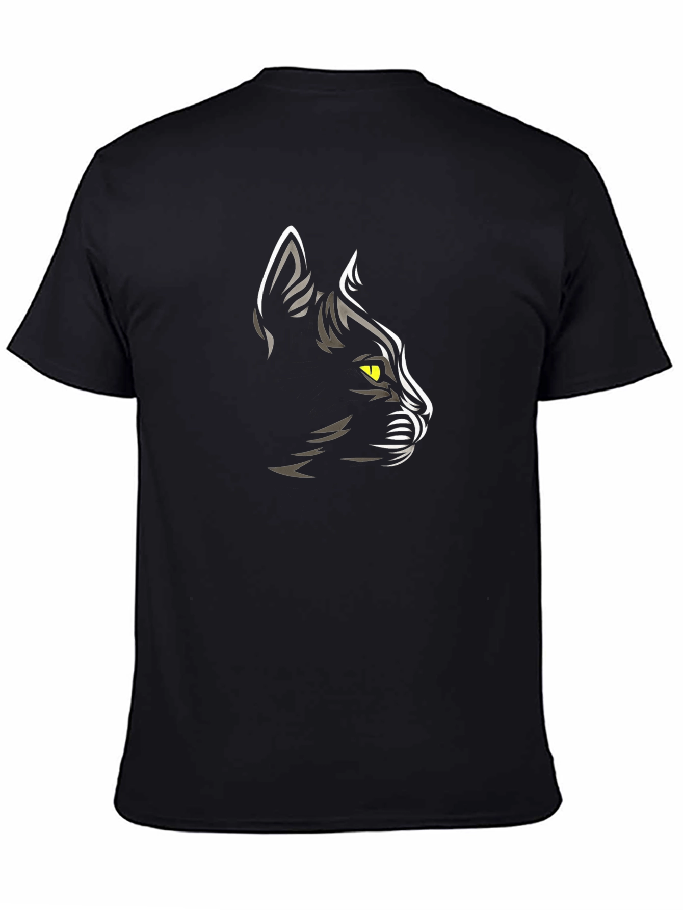 Cool Black Cat Graphic Print Mens T-Shirt
