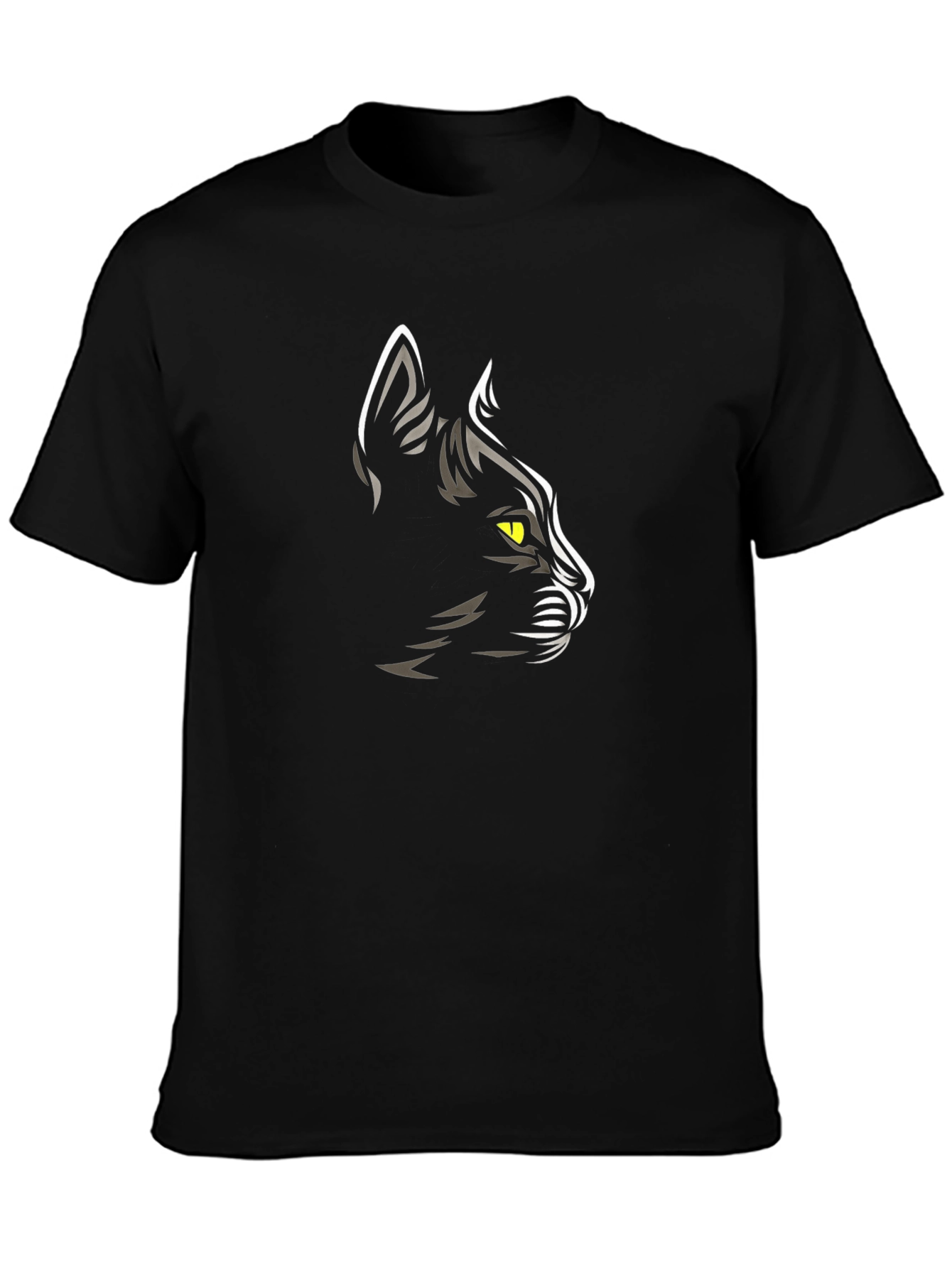 Cool Black Cat Graphic Print Mens T-Shirt