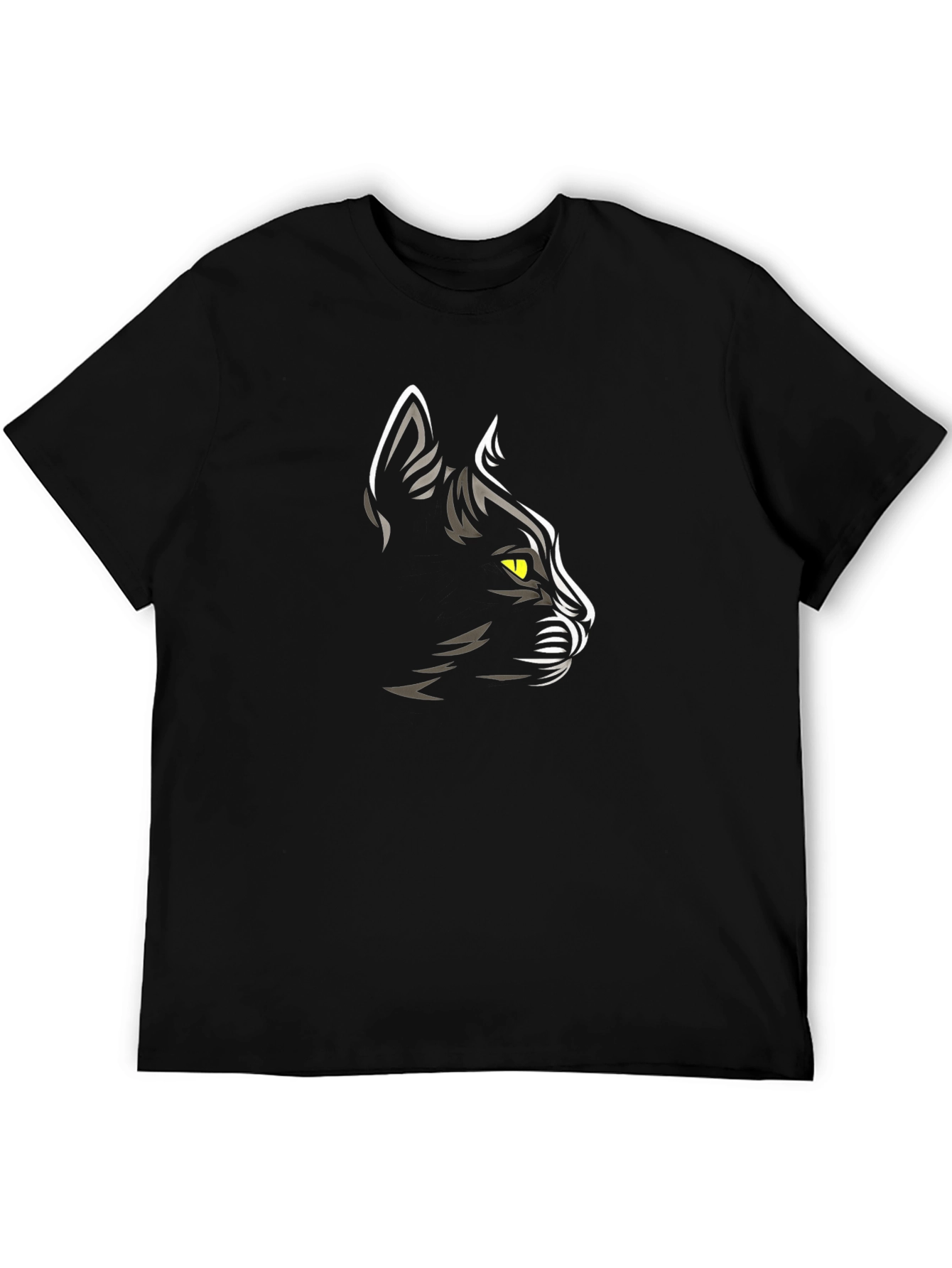 Cool Black Cat Graphic Print Mens T-Shirt