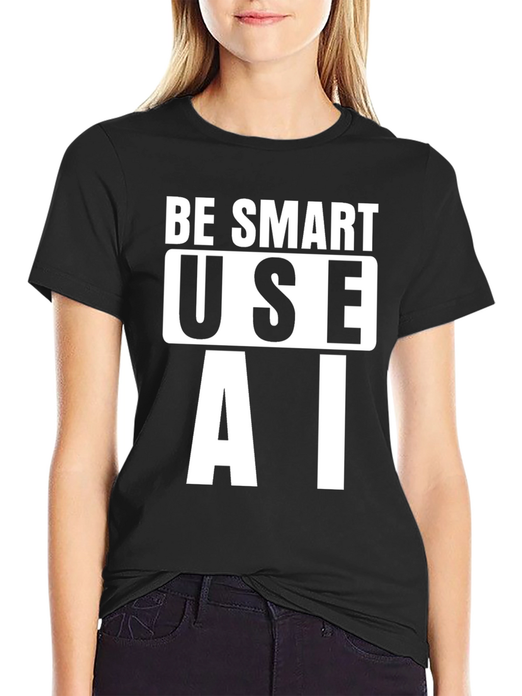 Be Smart Use AI T-Shirt - Black Cotton