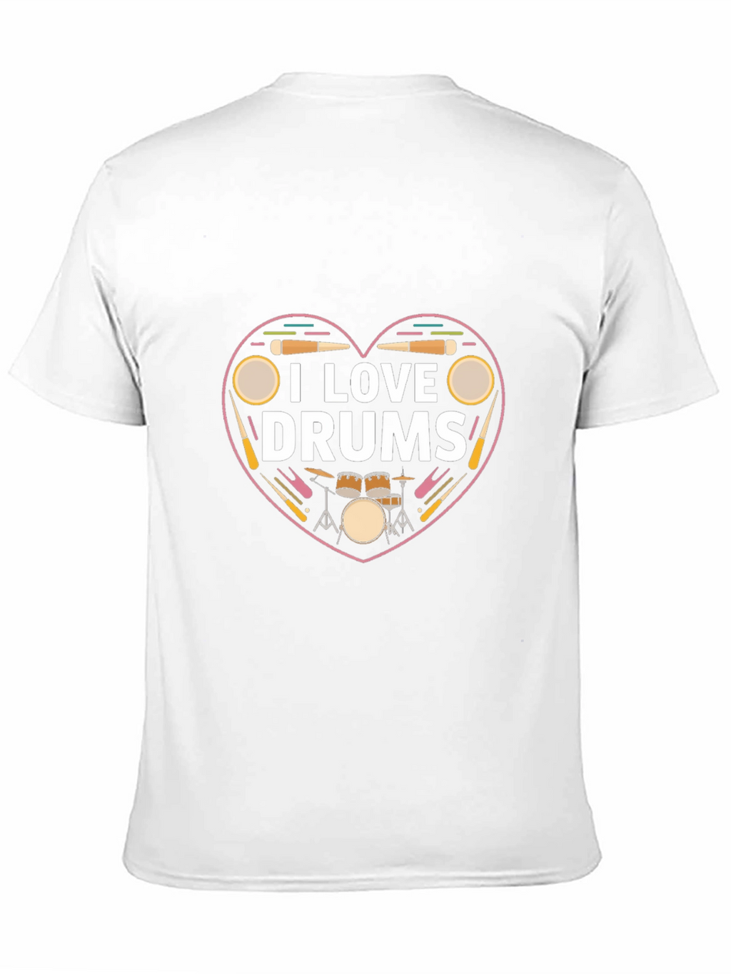 I Love Drums T-Shirt - Musician Heart Tee