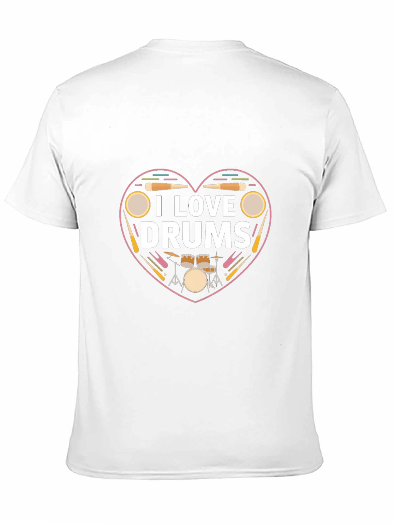 I Love Drums T-Shirt - Musician Heart Tee
