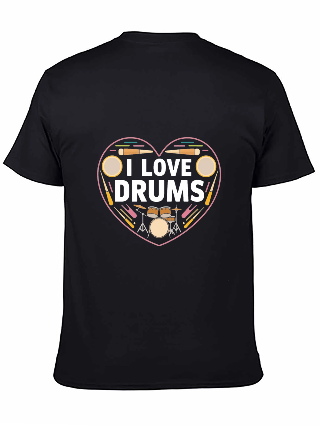 I Love Drums T-Shirt - Musician Heart Tee