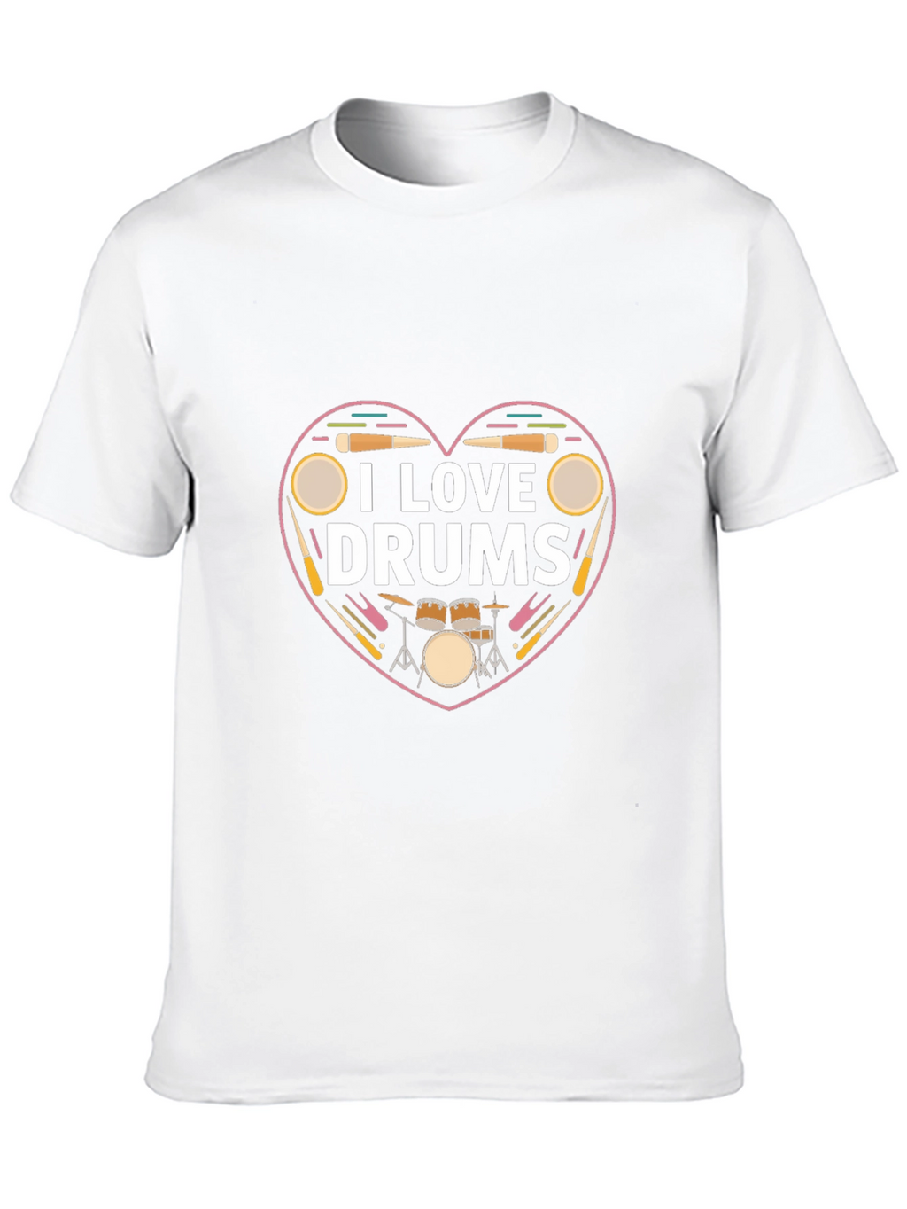 I Love Drums T-Shirt - Musician Heart Tee