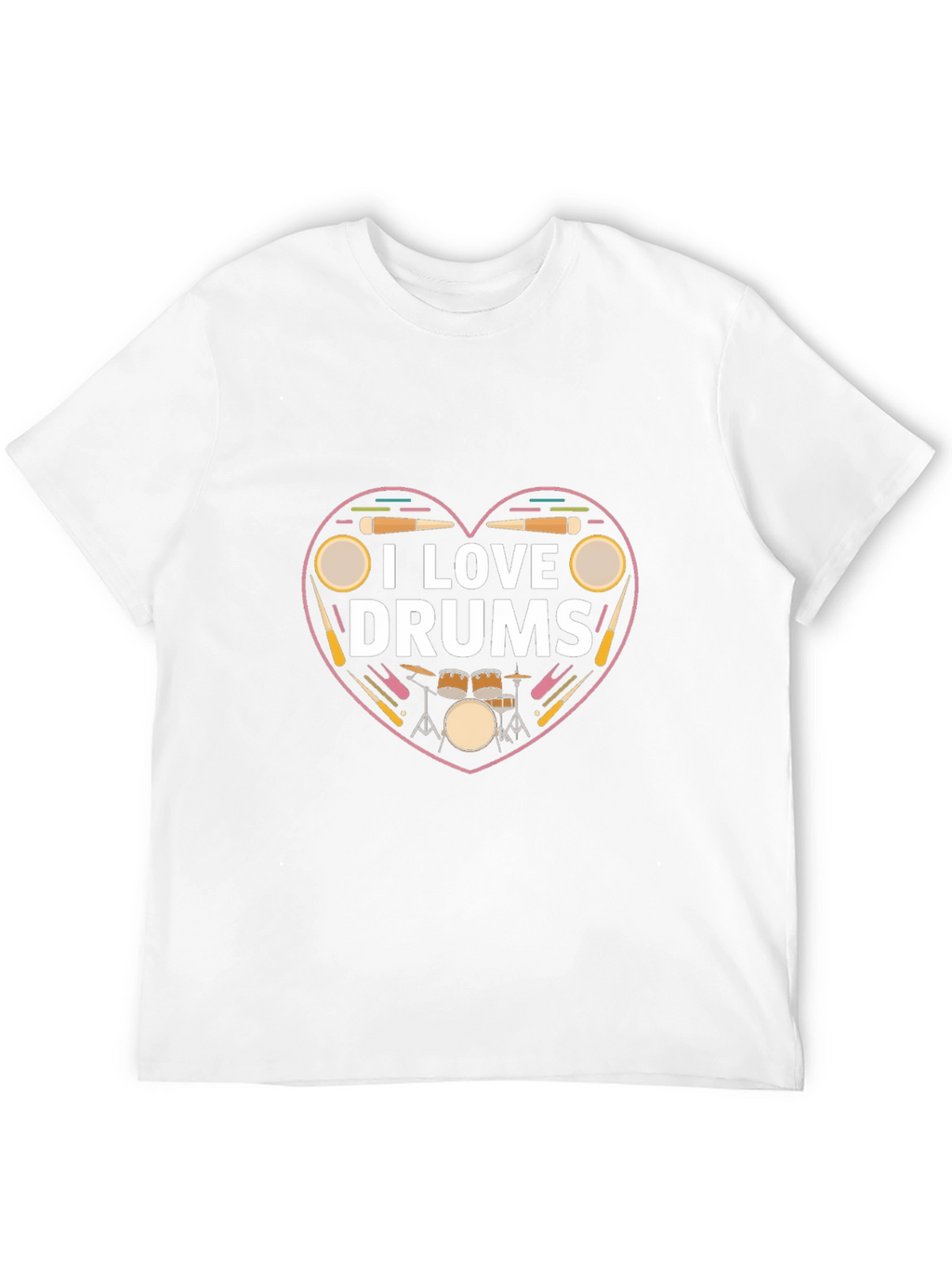 I Love Drums T-Shirt - Musician Heart Tee