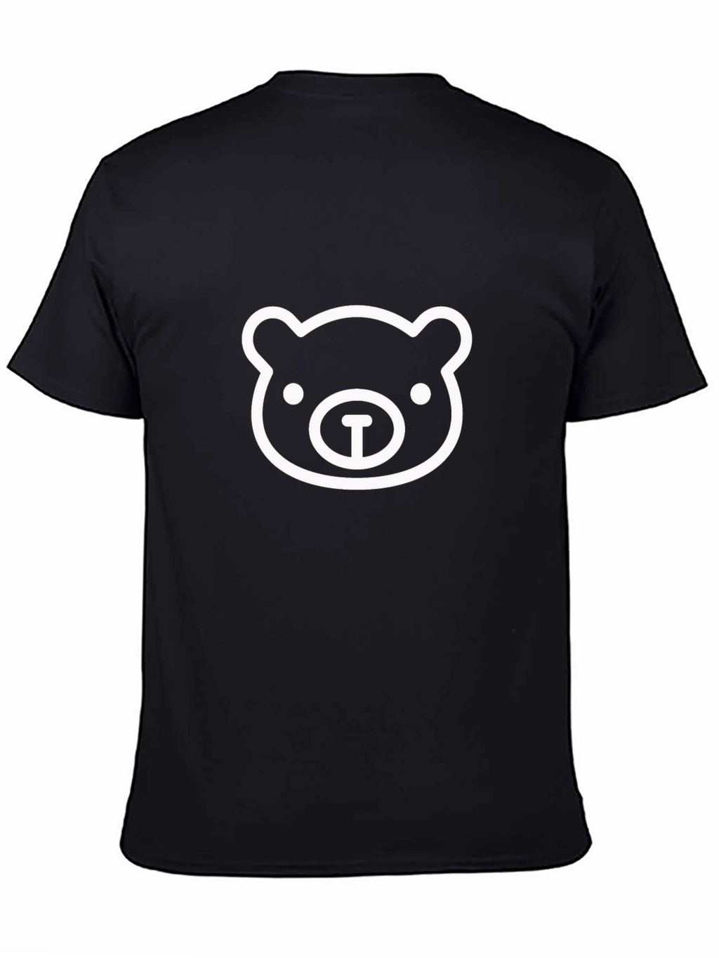 Black T-Shirt with Bear Face Graphic