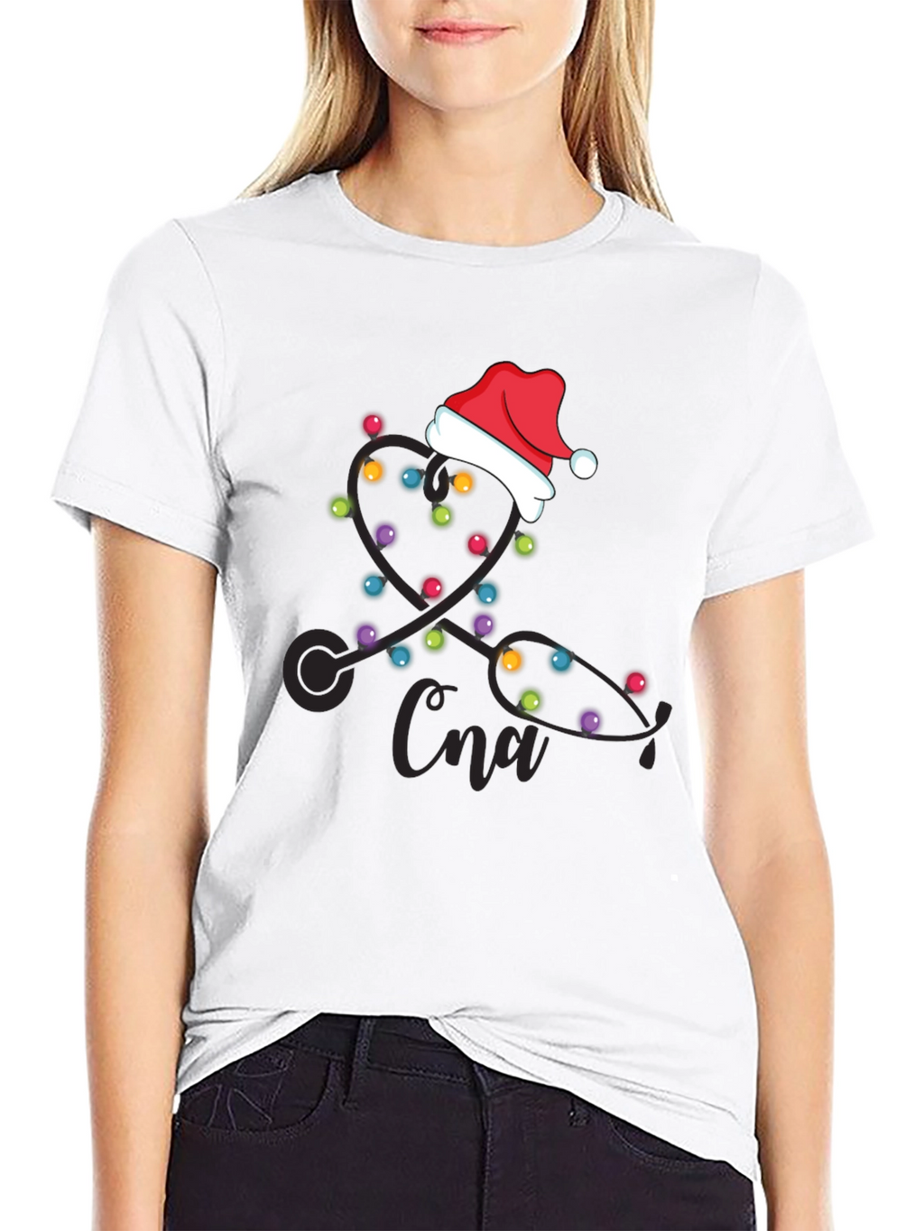 CNA Christmas Stethoscope Lights T-Shirt