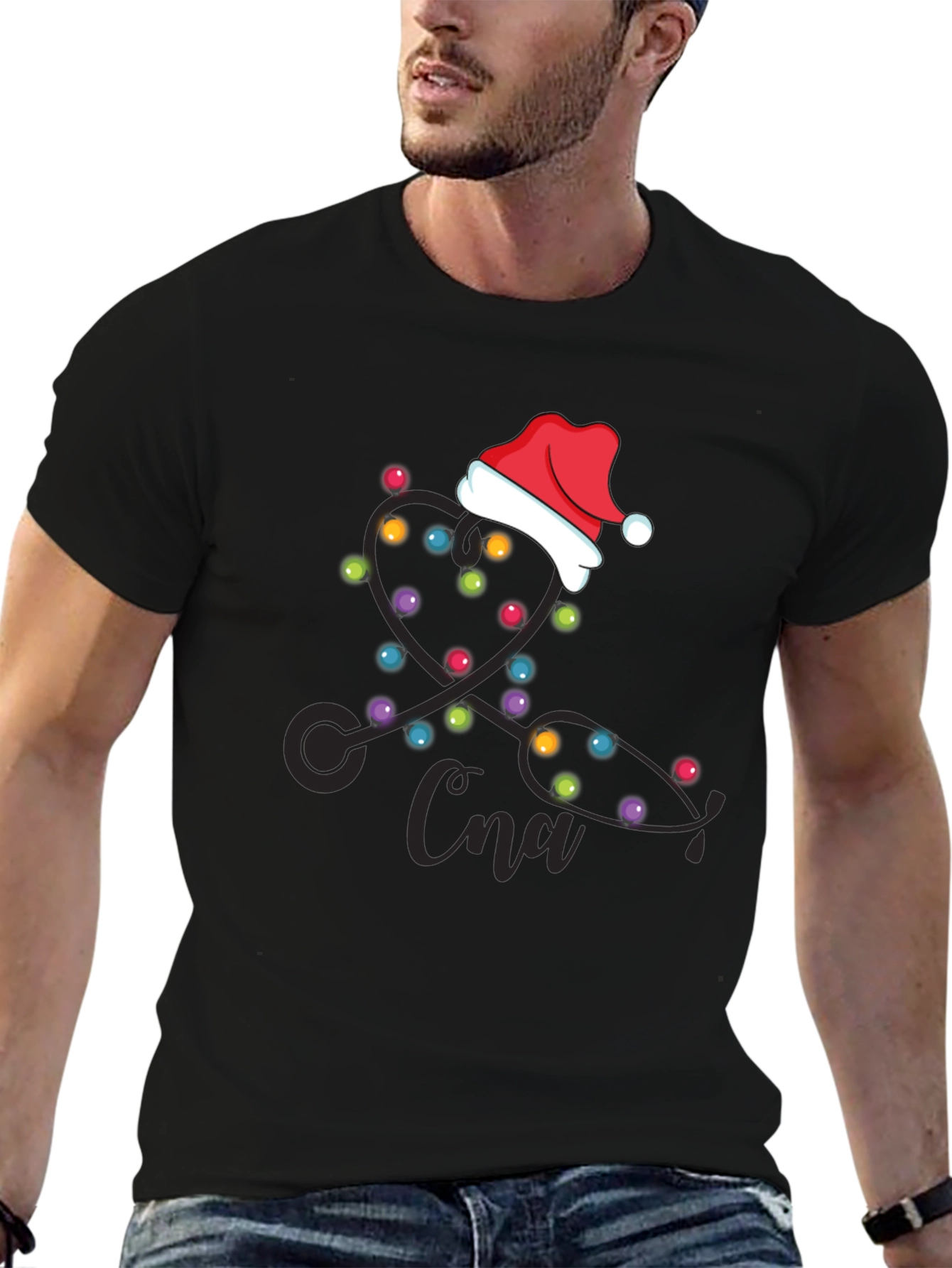 CNA Christmas Stethoscope Lights T-Shirt