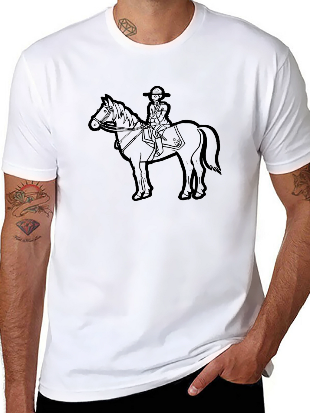 Horse Rider Graphic Tee - Classic Black