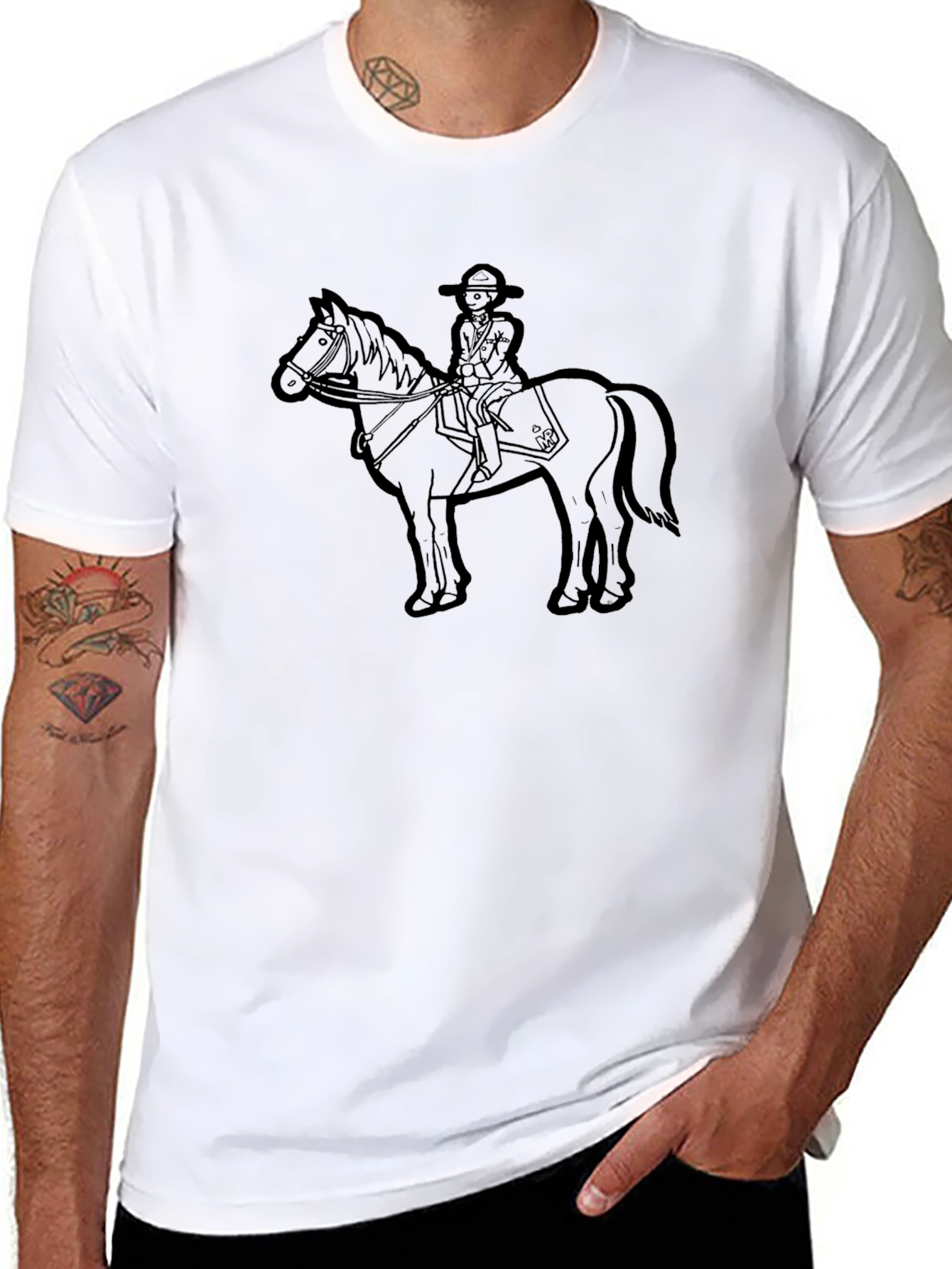 Horse Rider Graphic Tee - Classic Black