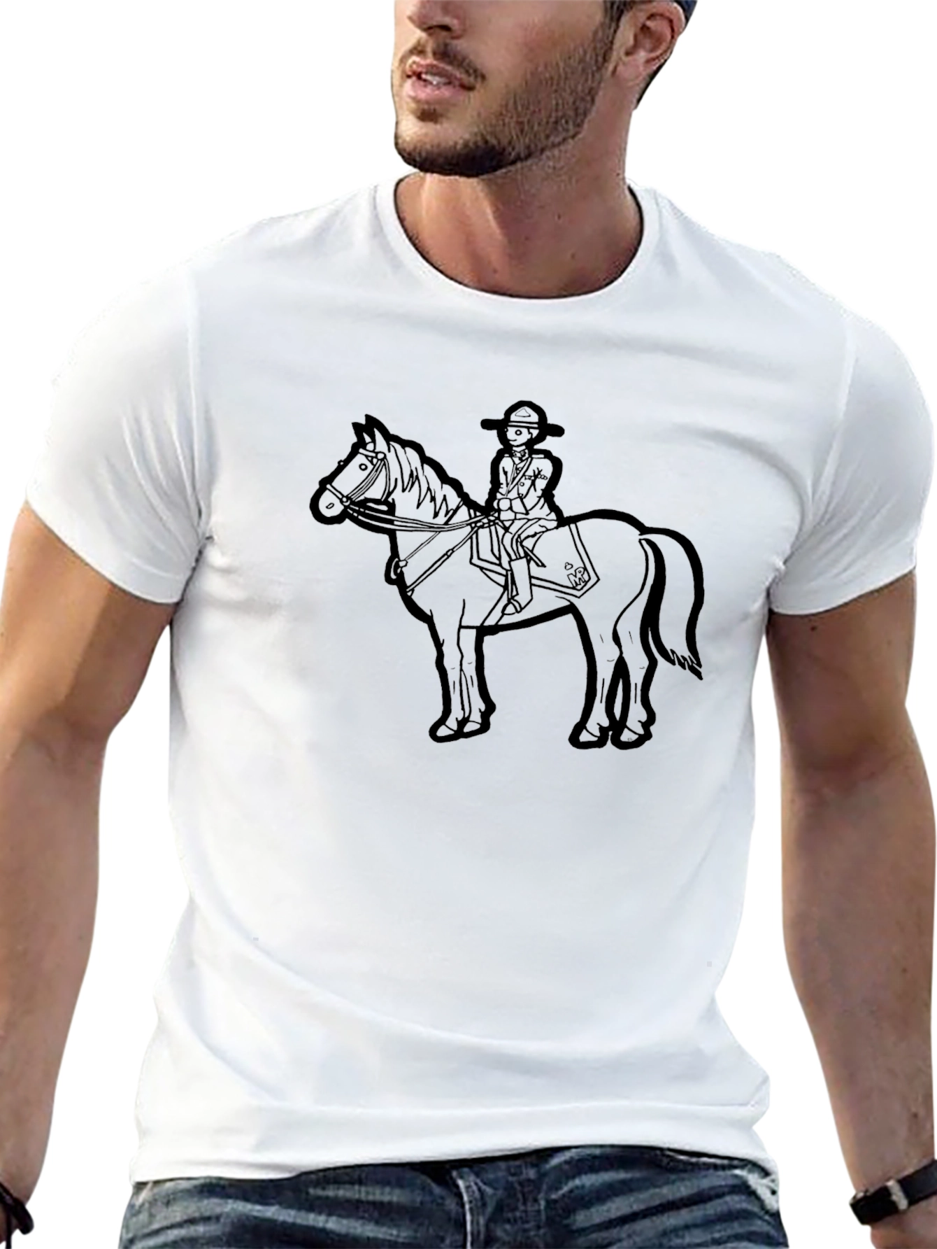 Horse Rider Graphic Tee - Classic Black