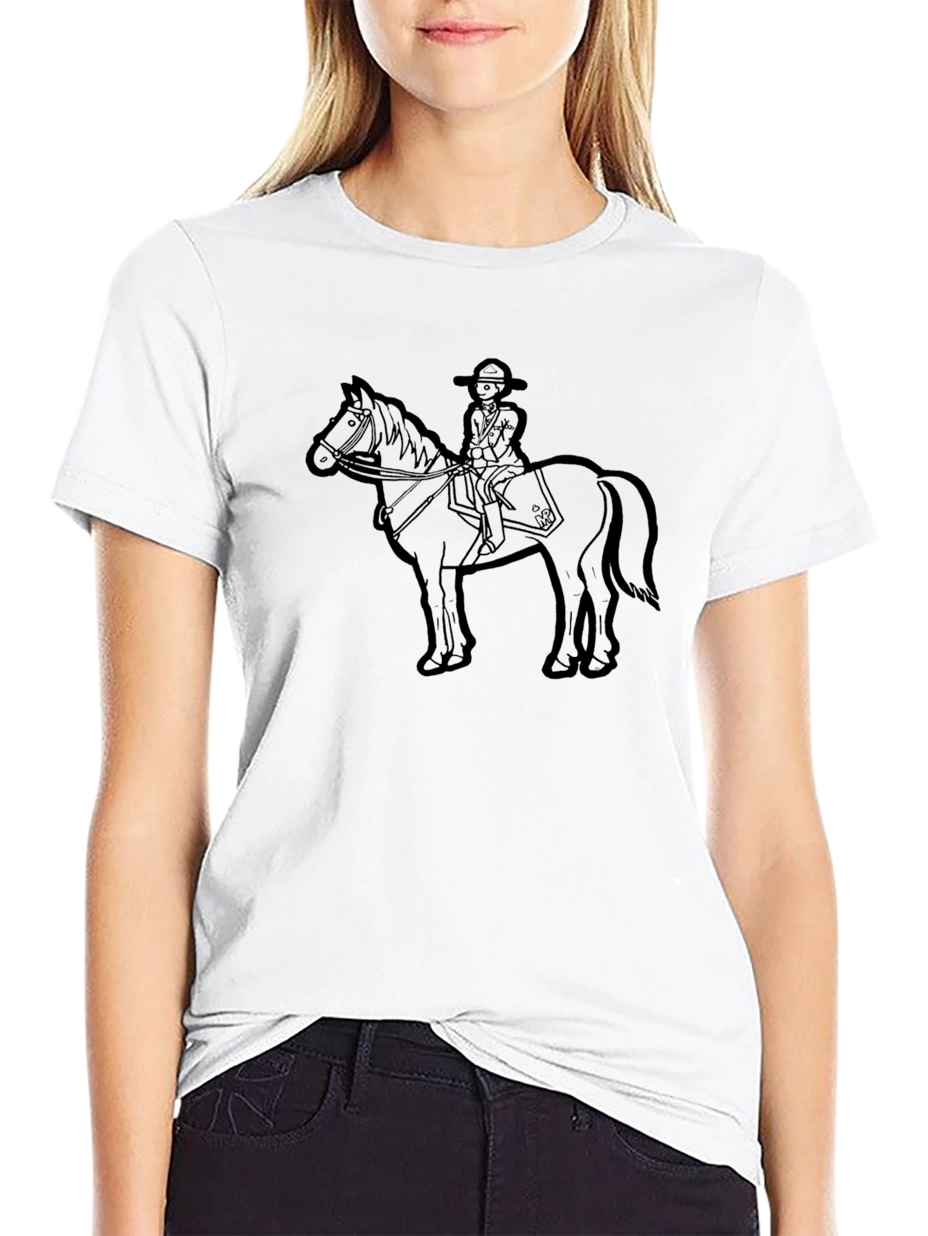 Horse Rider Graphic Tee - Classic Black
