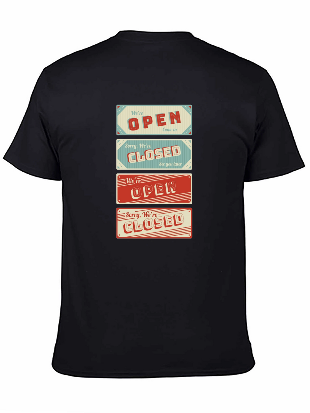 Open/Closed Sign T-Shirt - Novelty Graphic Tee