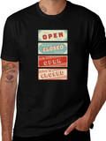 Open/Closed Sign T-Shirt - Novelty Graphic Tee