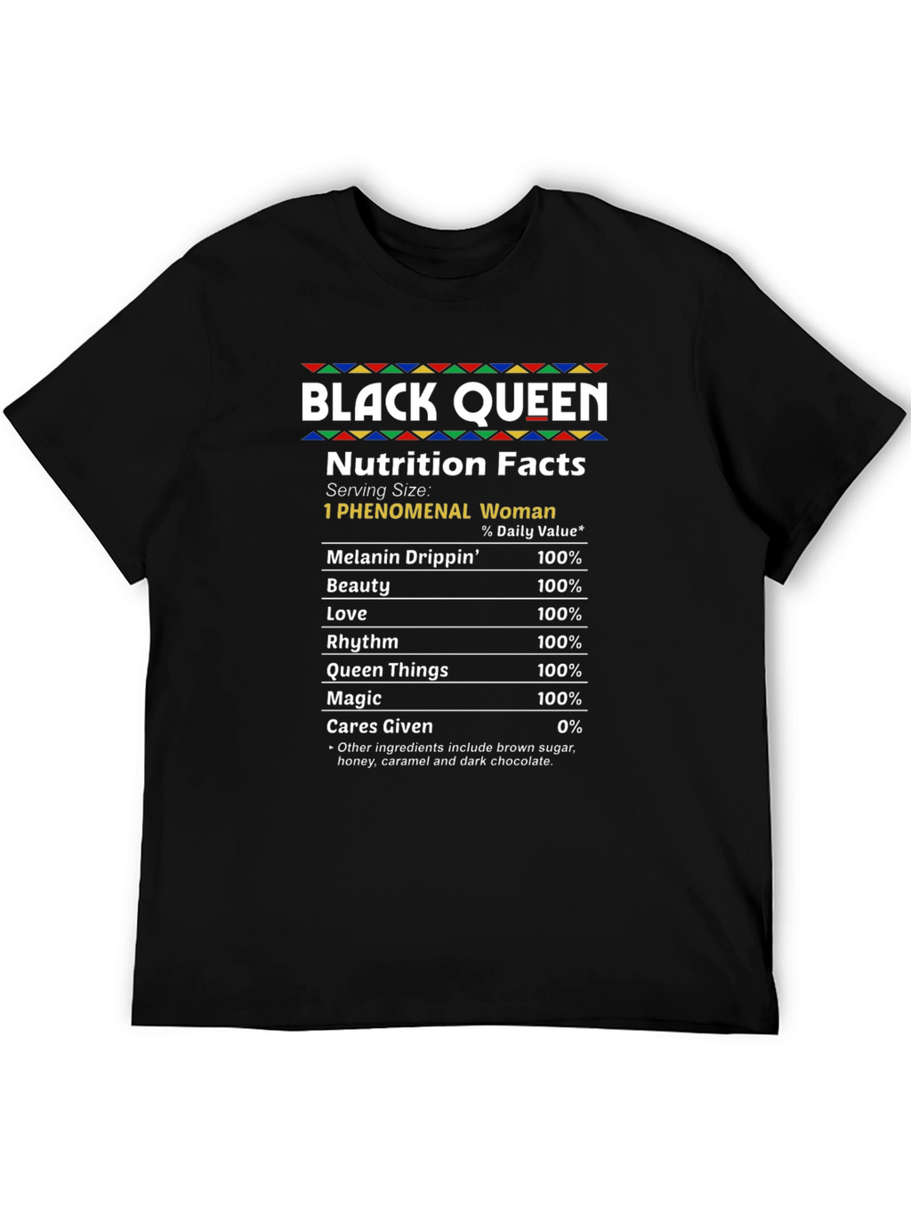 Black Queen Nutrition Facts Graphic Tee