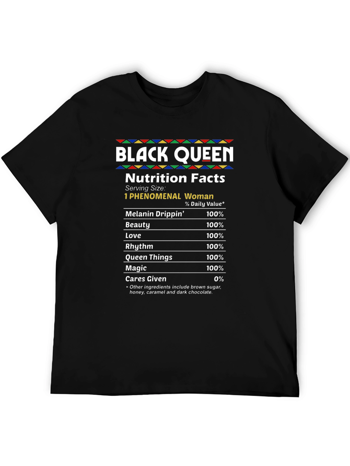 Black Queen Nutrition Facts Graphic Tee