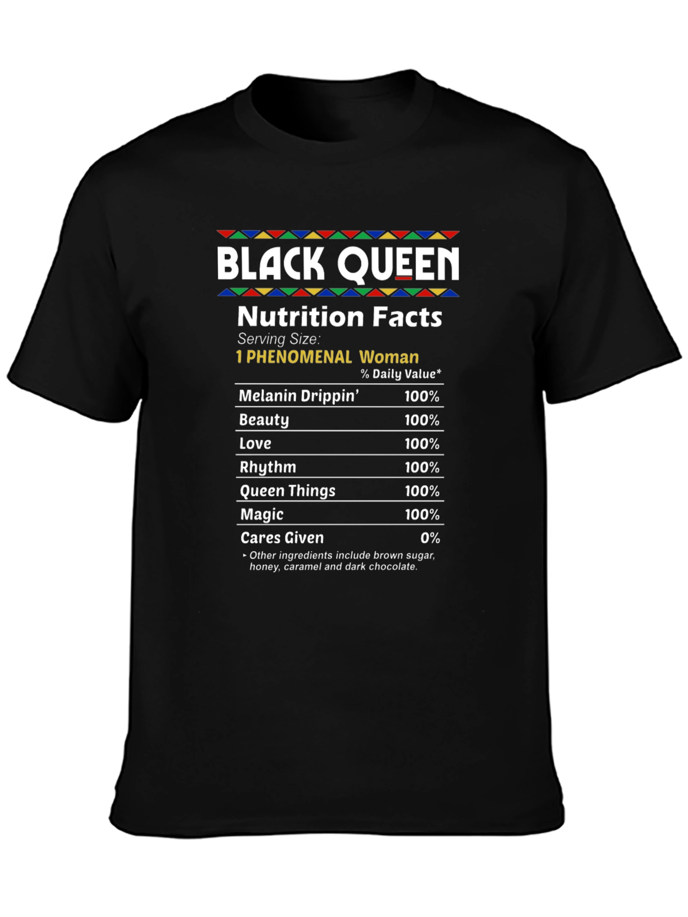 Black Queen Nutrition Facts Graphic Tee