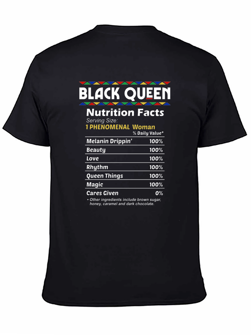 Black Queen Nutrition Facts Graphic Tee
