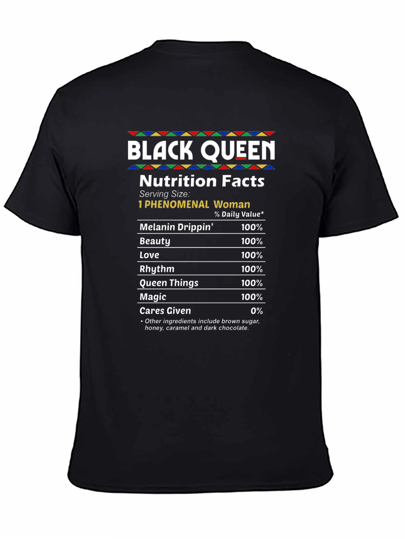 Black Queen Nutrition Facts Graphic Tee