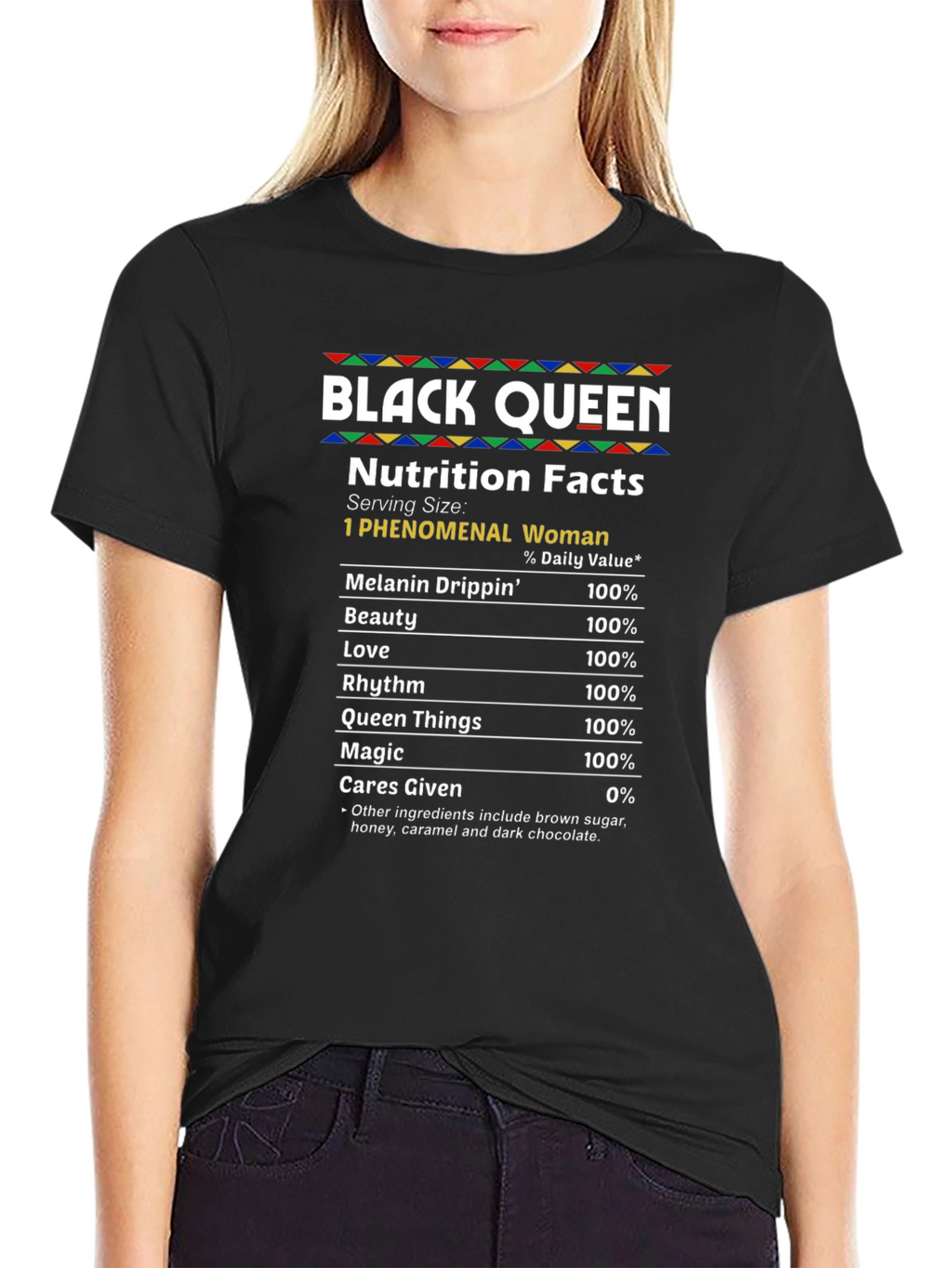 Black Queen Nutrition Facts Graphic Tee