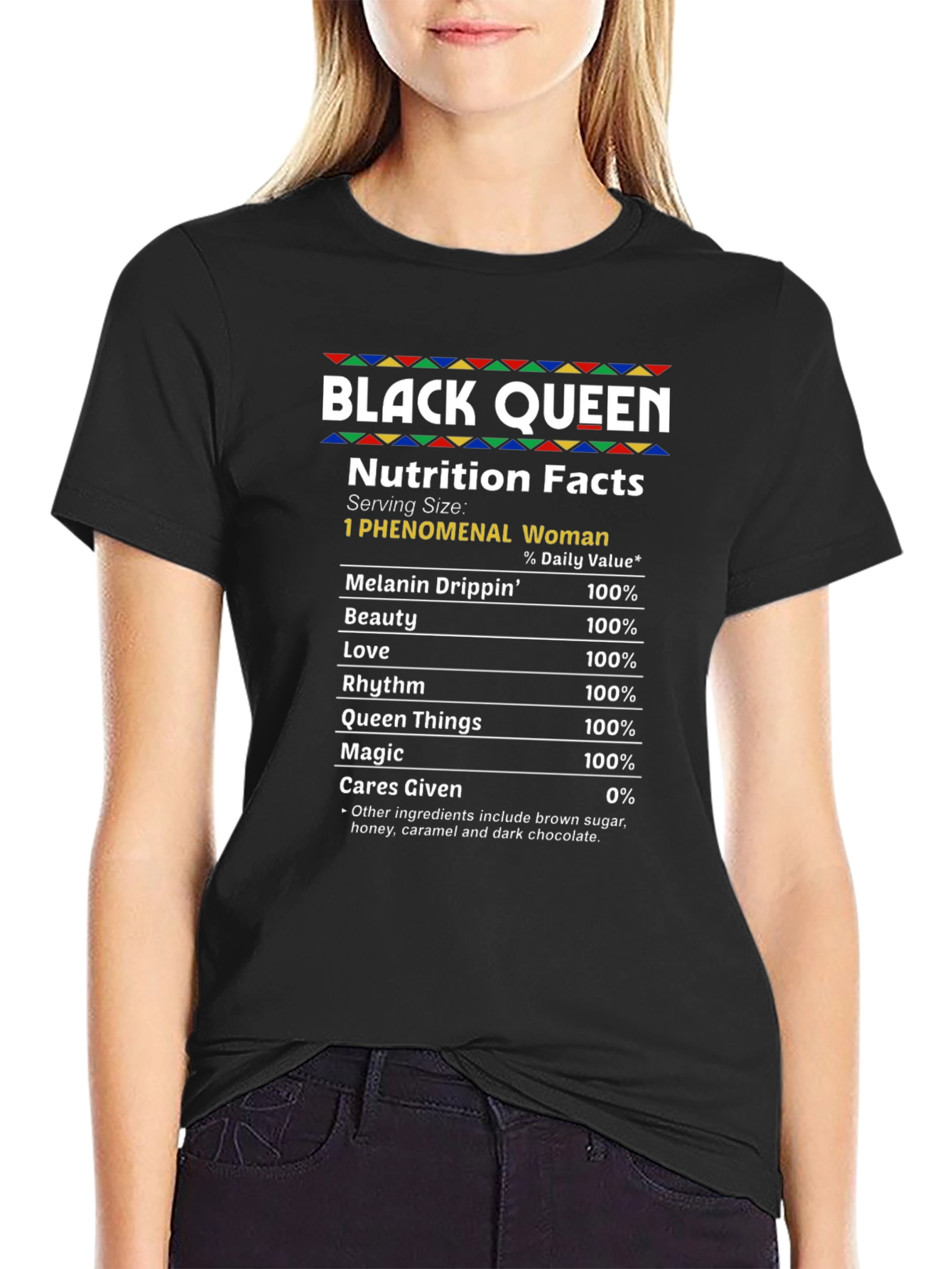Black Queen Nutrition Facts Graphic Tee