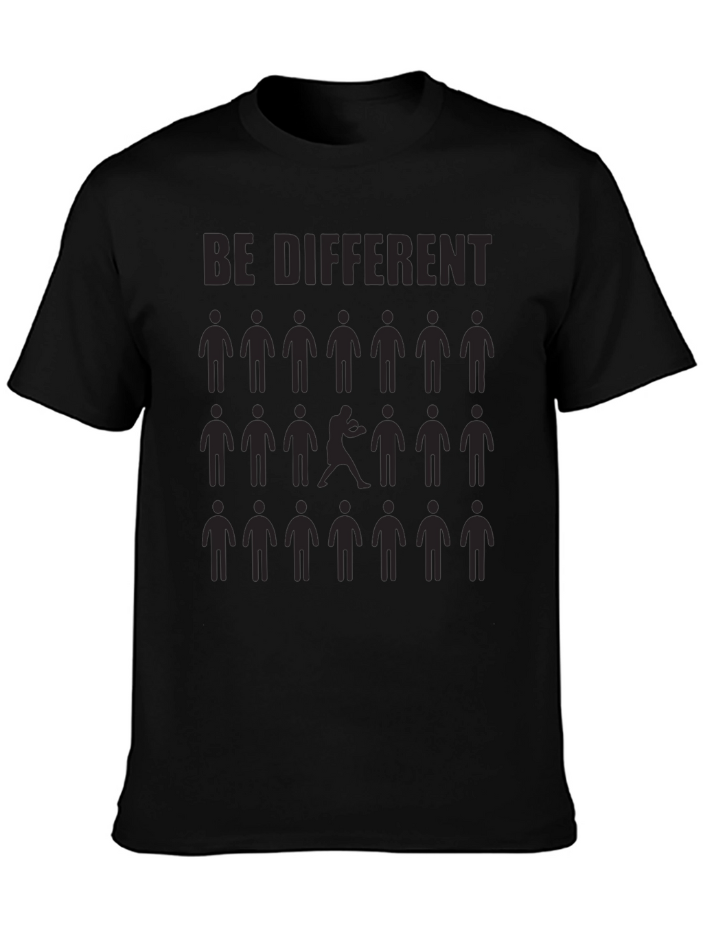 Be Different Graphic T-Shirt - Black Crew Neck Tee