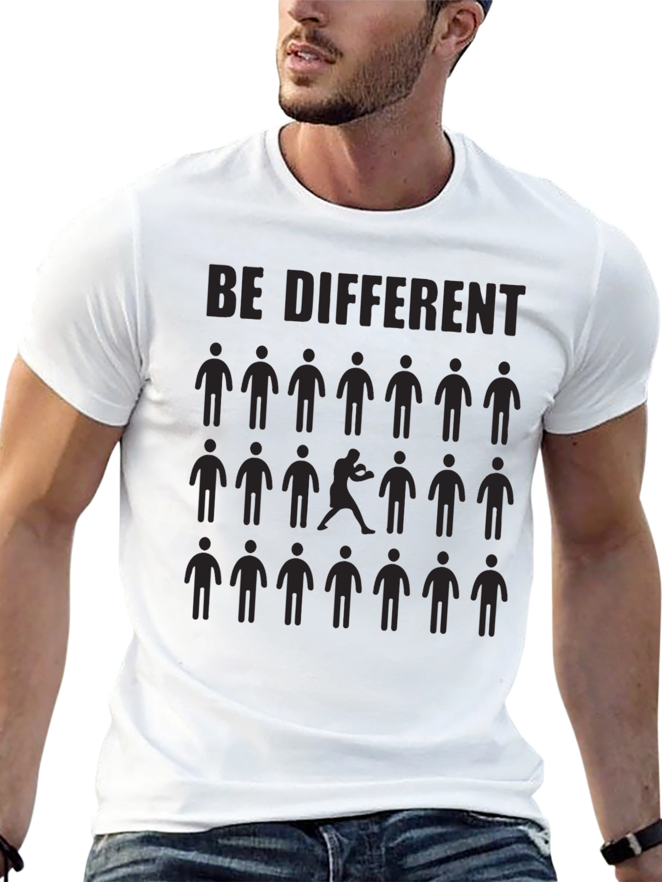 Be Different Graphic T-Shirt - Black Crew Neck Tee