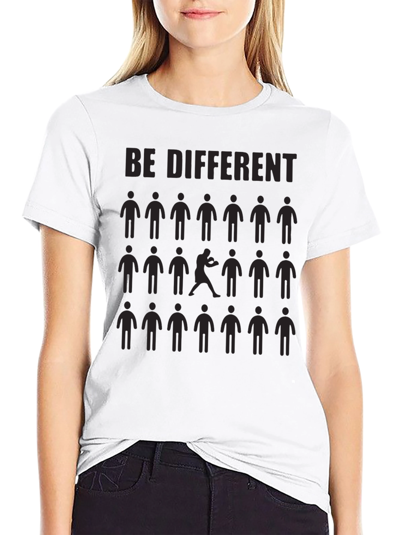 Be Different Graphic T-Shirt - Black Crew Neck Tee