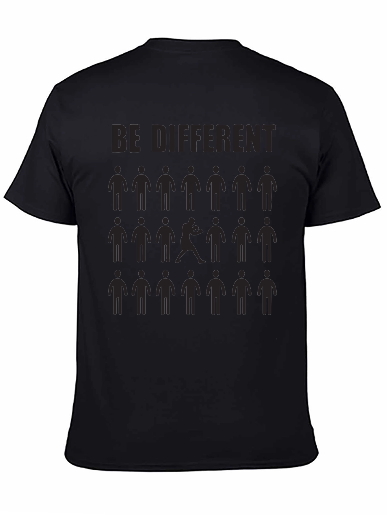 Be Different Graphic T-Shirt - Black Crew Neck Tee