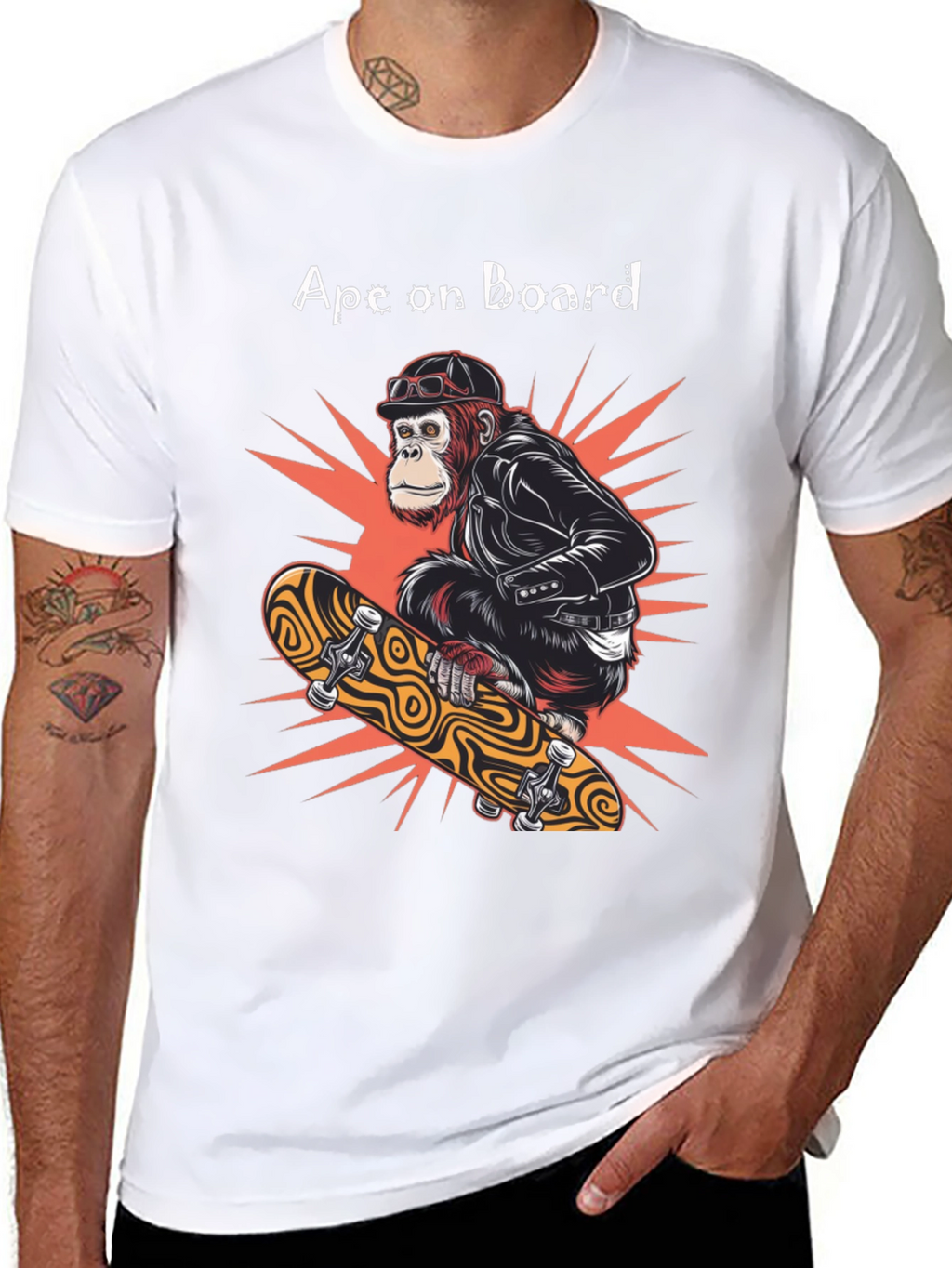 Ape on Board Skateboard T-Shirt