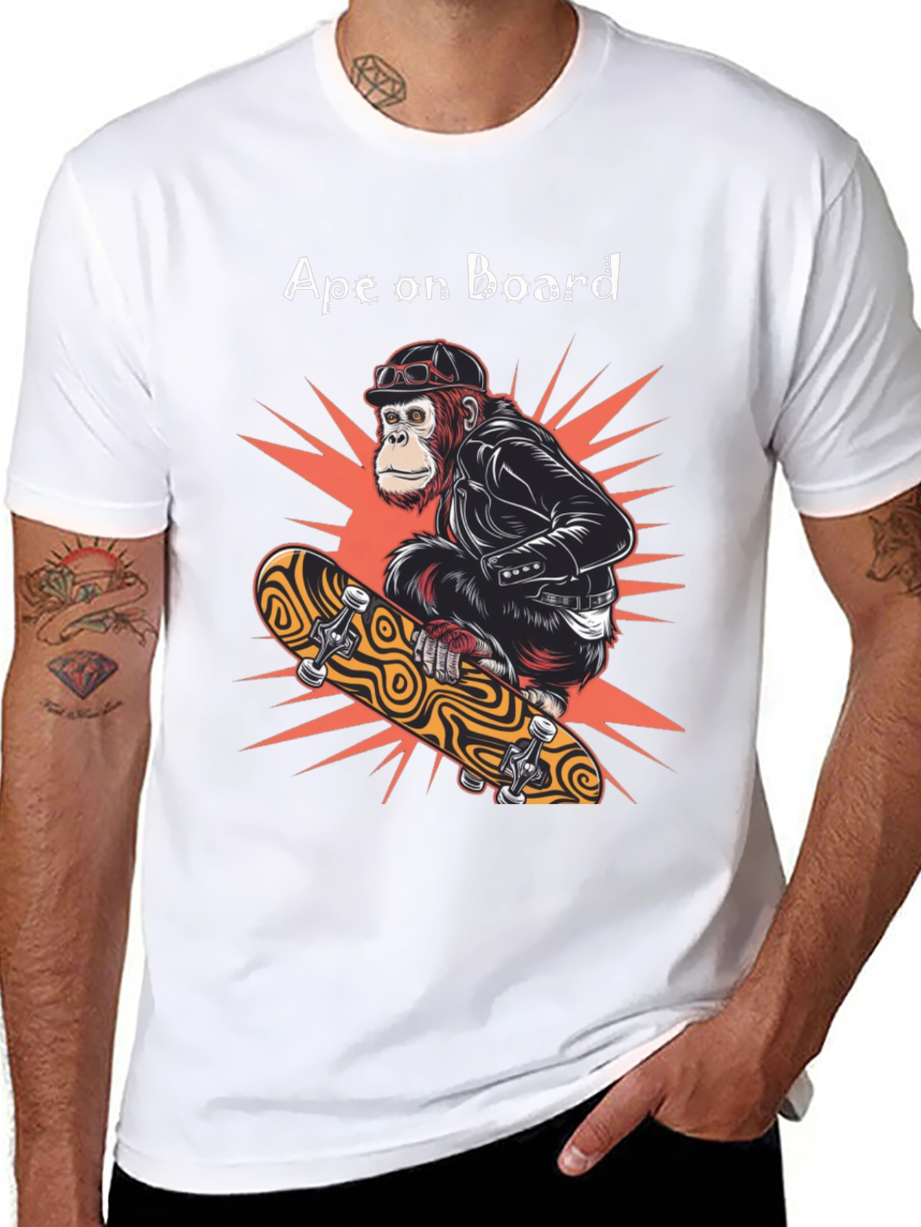 Ape on Board Skateboard T-Shirt