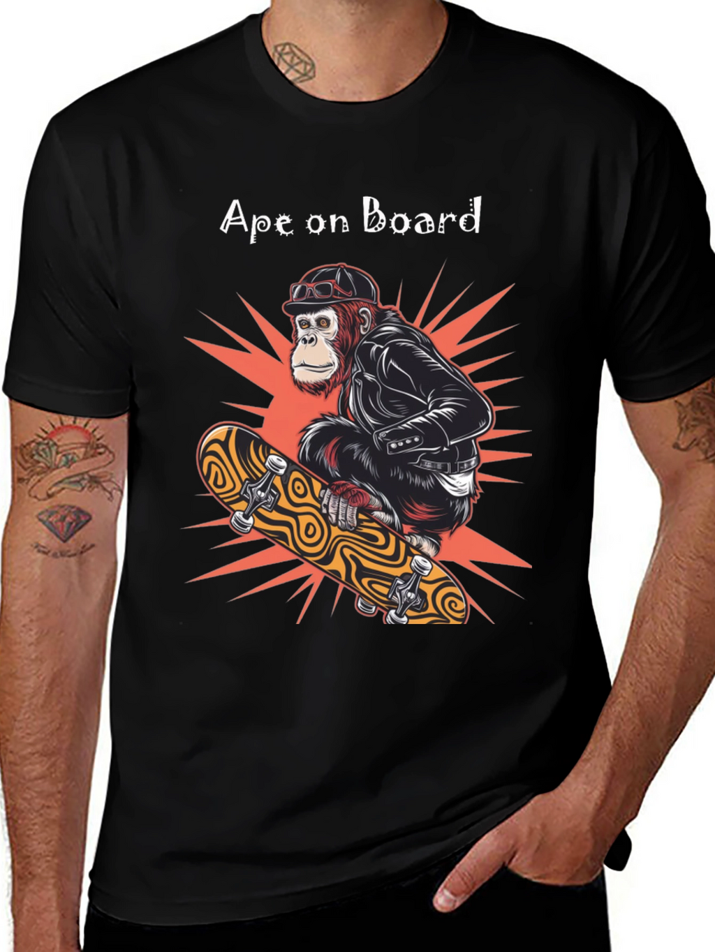 Ape on Board Skateboard T-Shirt