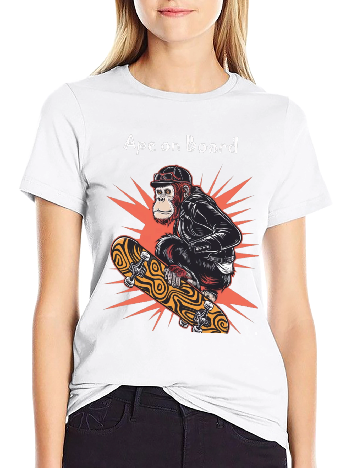 Ape on Board Skateboard T-Shirt