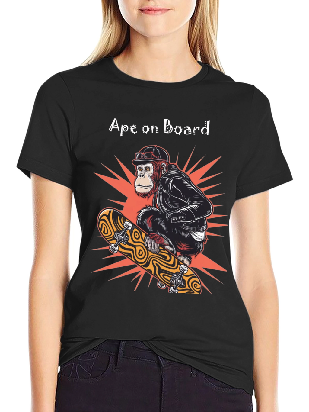 Ape on Board Skateboard T-Shirt