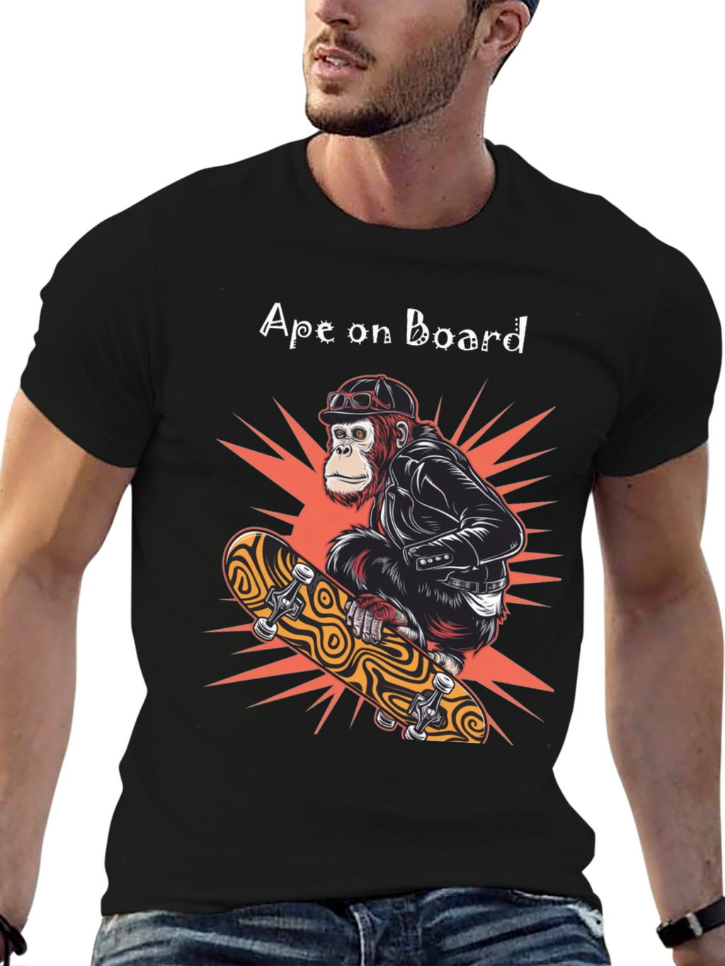 Ape on Board Skateboard T-Shirt