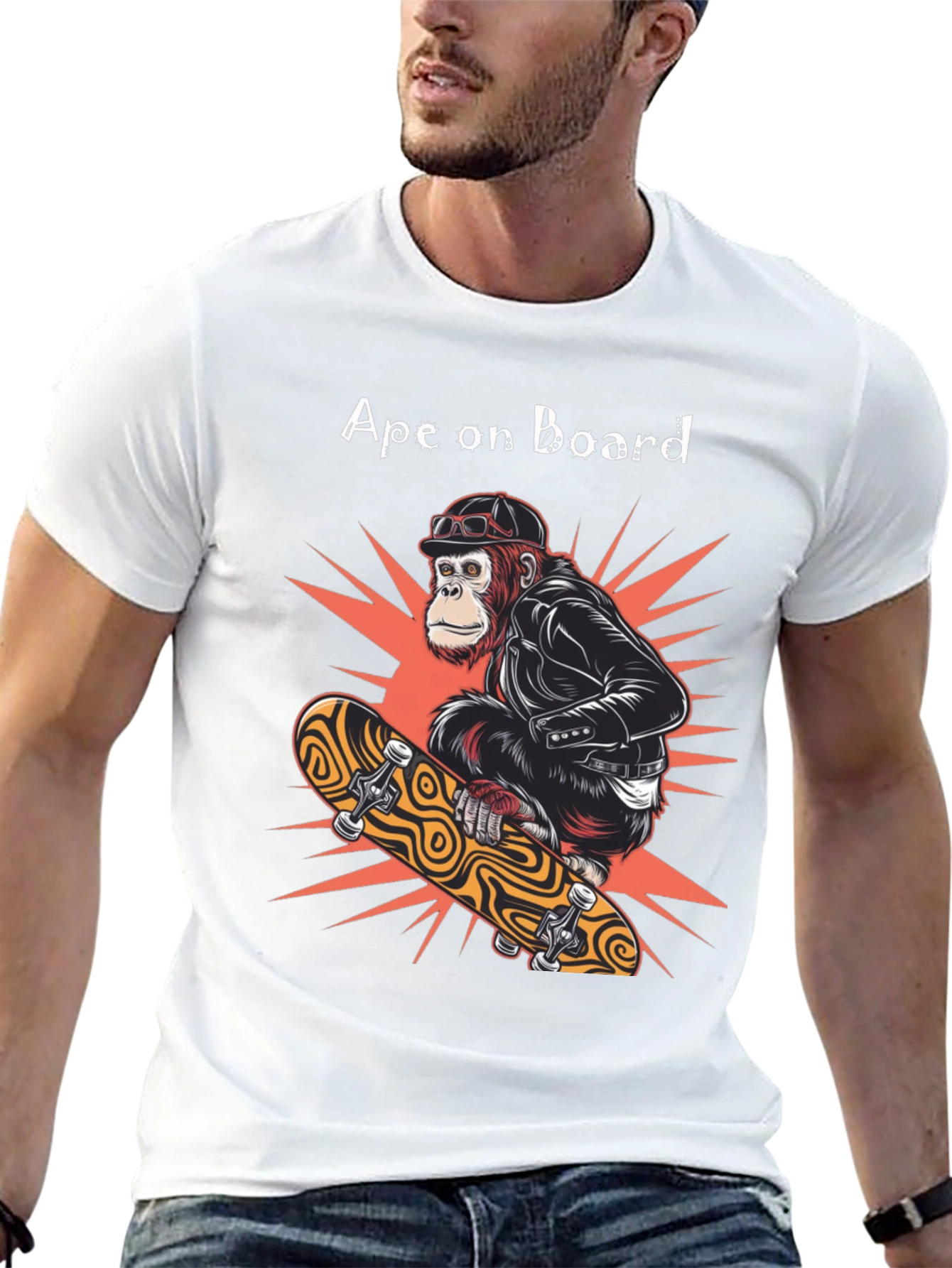 Ape on Board Skateboard T-Shirt