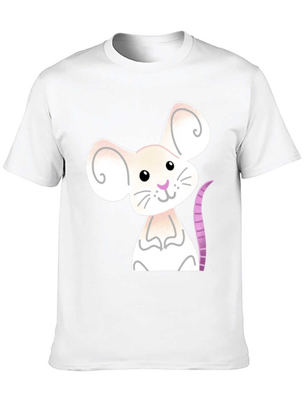 Cute Mouse Graphic Tee - Black Cotton Blend Shirt