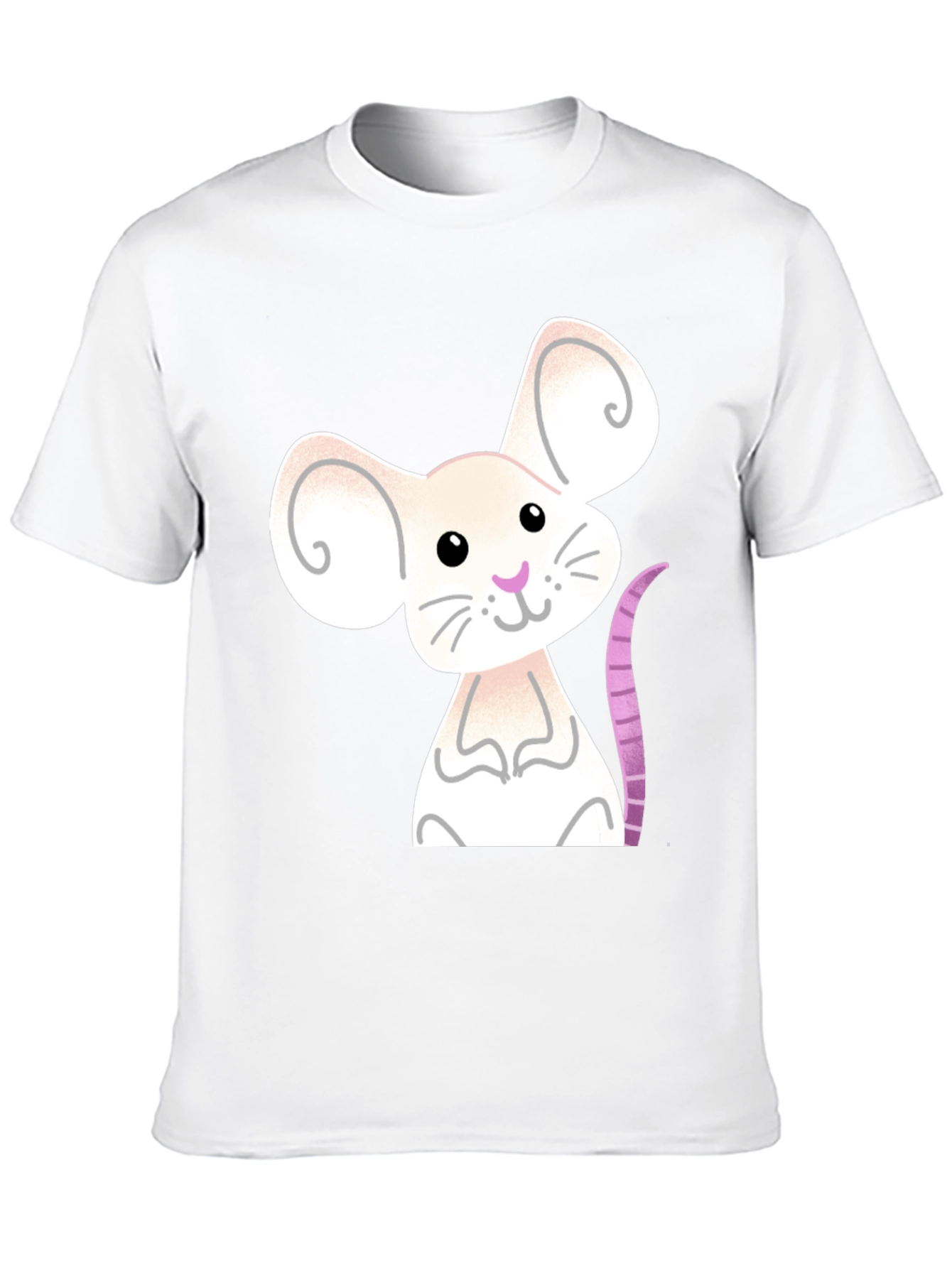 Cute Mouse Graphic Tee - Black Cotton Blend Shirt