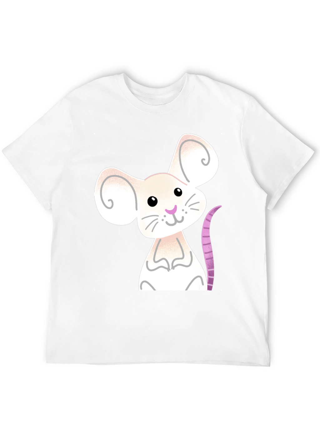 Cute Mouse Graphic Tee - Black Cotton Blend Shirt