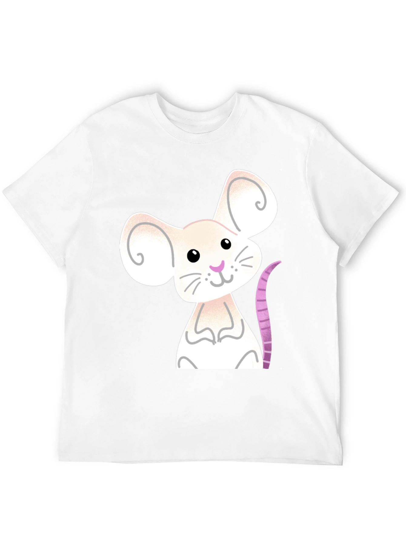 Cute Mouse Graphic Tee - Black Cotton Blend Shirt