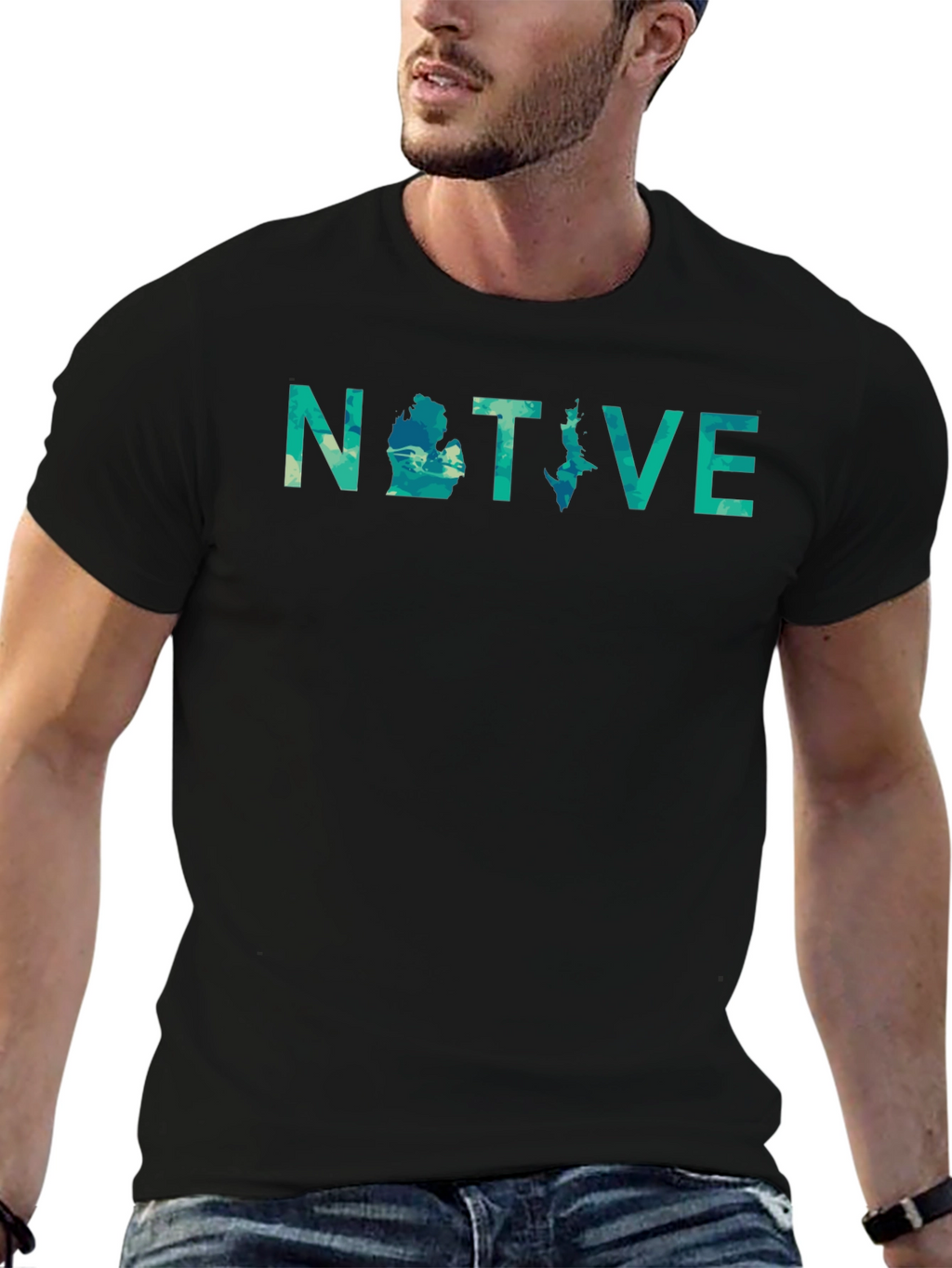 Michigan Native Tee - Black Graphic T-Shirt