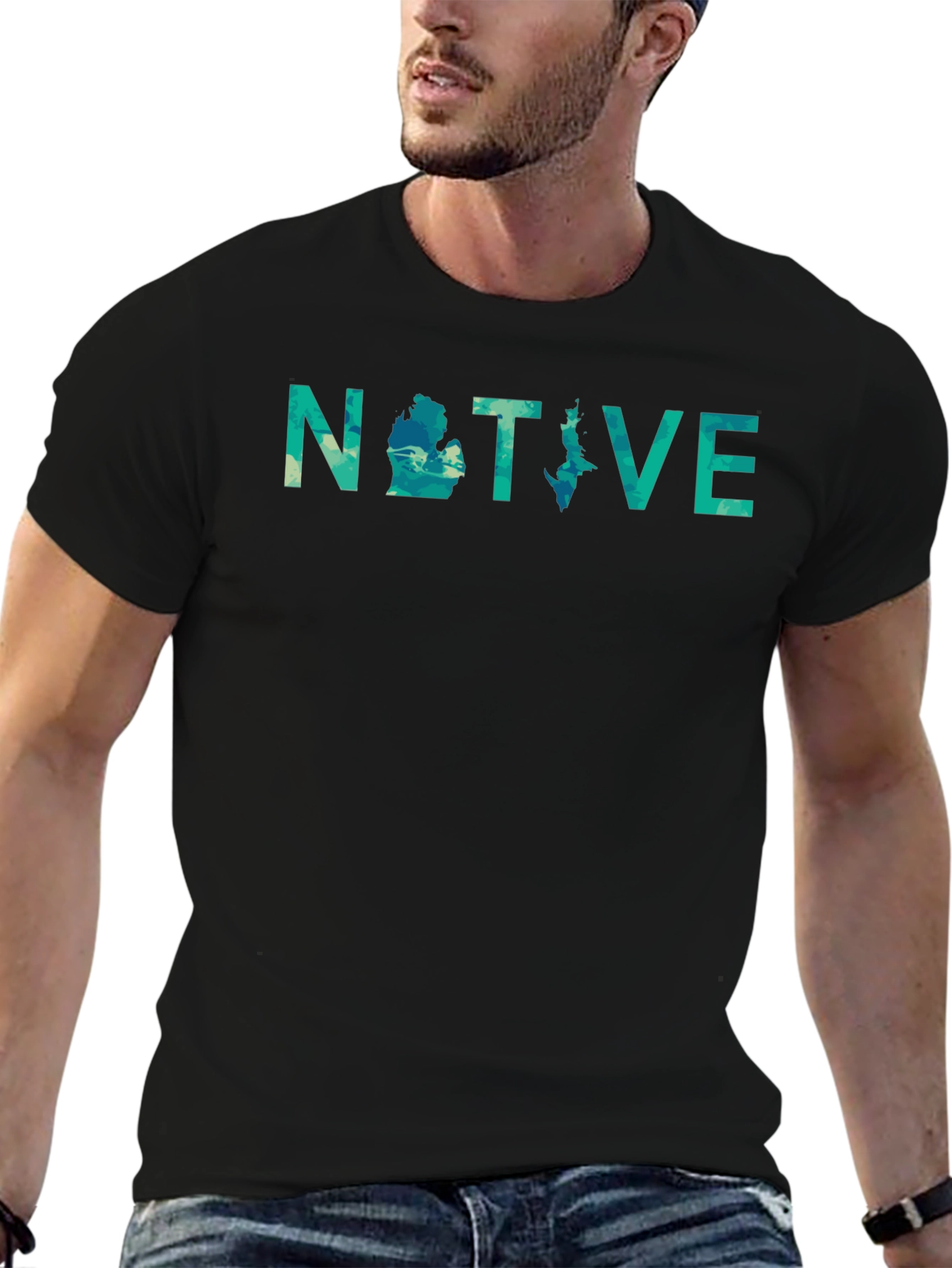 Michigan Native Tee - Black Graphic T-Shirt