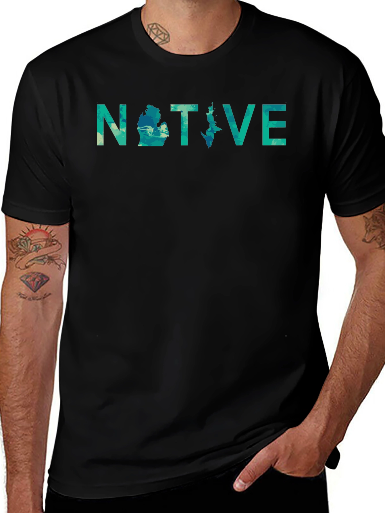 Michigan Native Tee - Black Graphic T-Shirt