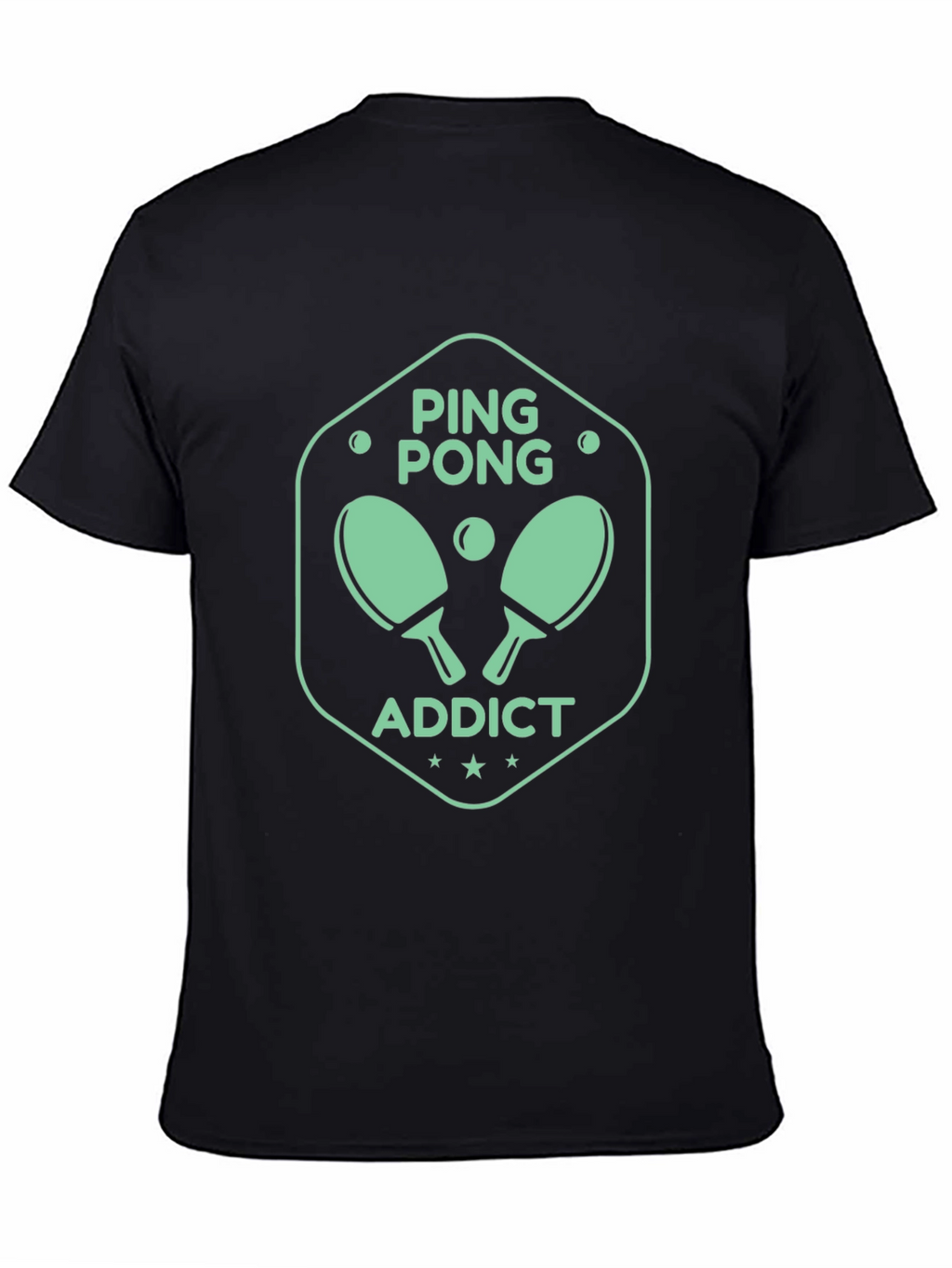 Ping Pong Addict Graphic Tee - Black Cotton T-Shirt